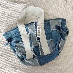 NWT Urban Outfitters denim patchwork weekender tote bag